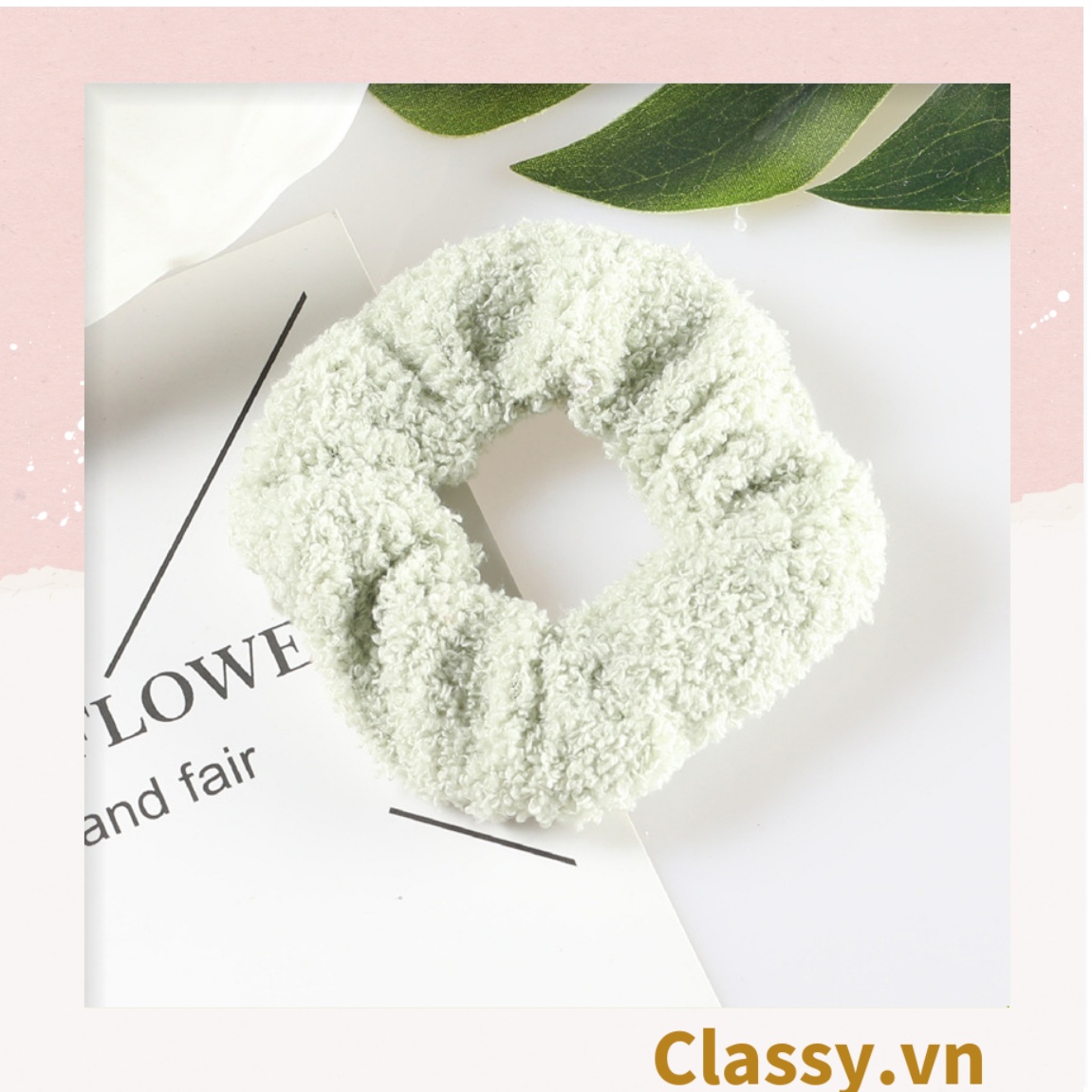 Dây cột tóc vải Scrunchies lông cừu bền chắc PK219
