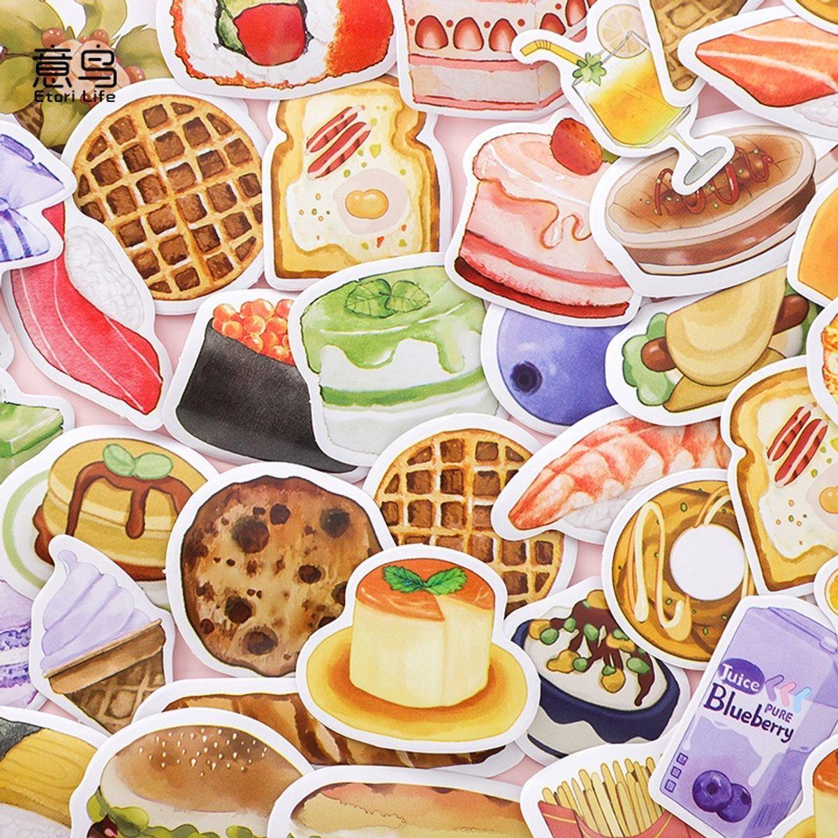 Bộ 20 hình dán sticker Cake trang trí sổ tay sáng tạo DIY