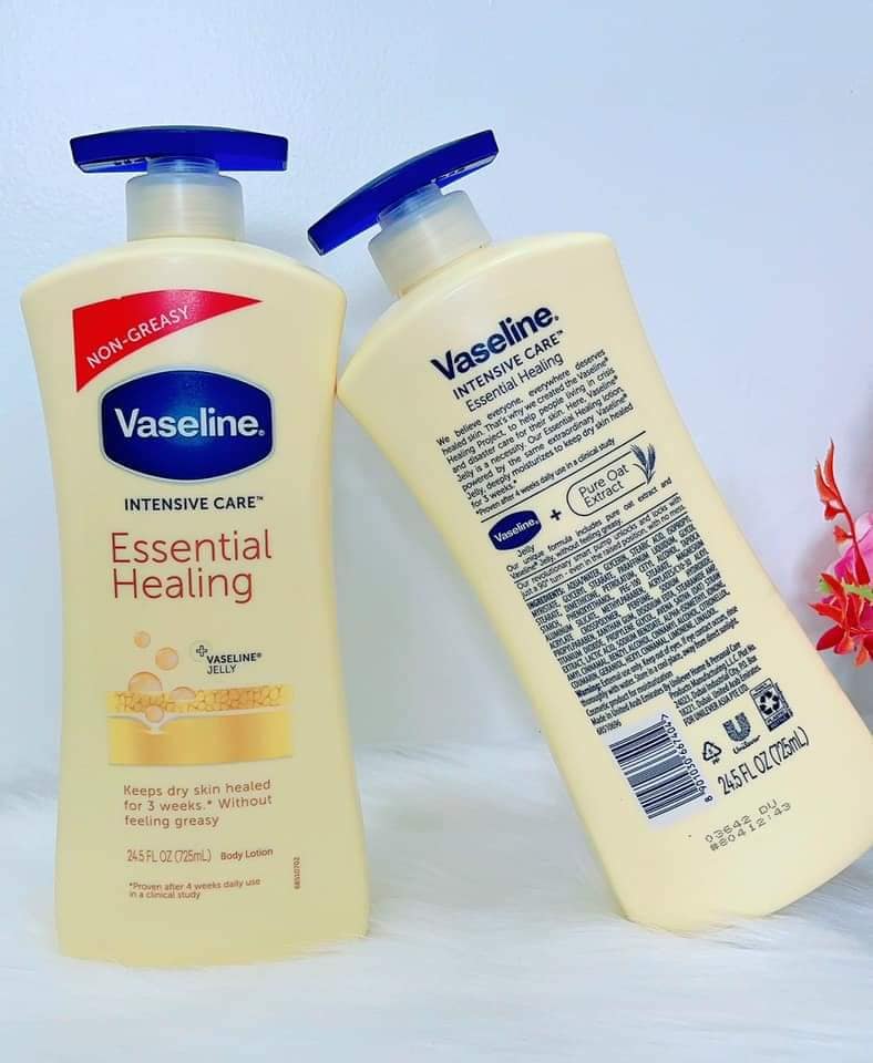 Sữa dưỡng thể Vaseline Intensive Care Essential Healing Lotion 725ml Vàng Mẫu mới