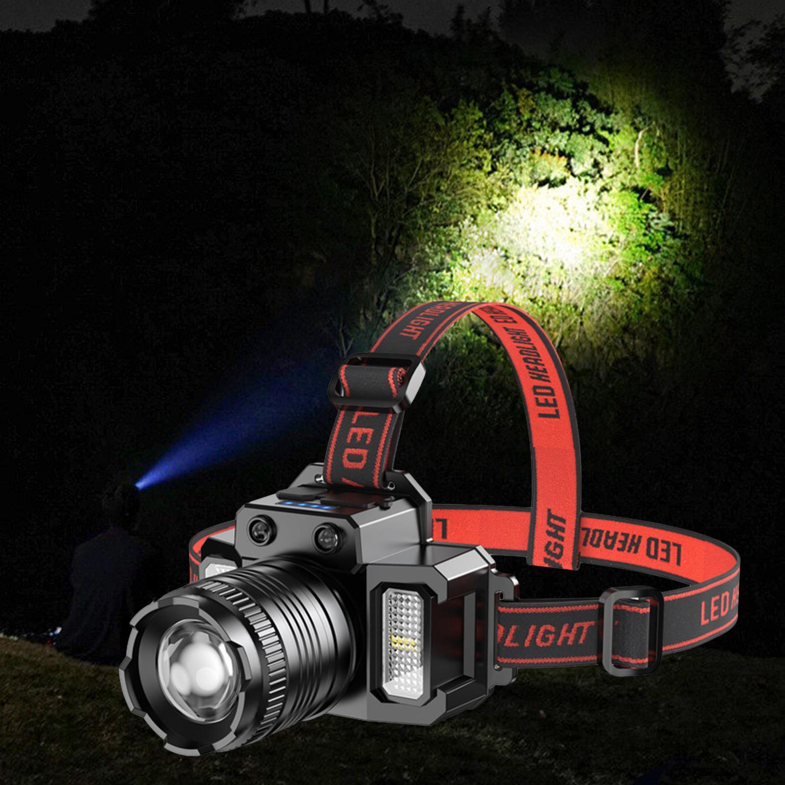 LED Rechargeable Head Mounted Work Light Waterproof Lamp Headlight for Climbing Riding Outdoor Camping