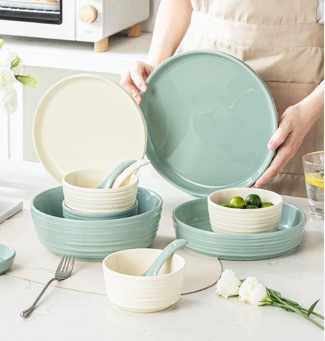 Set 38 chi tiết mix xanh và trắng phong cách Hàn Quốc