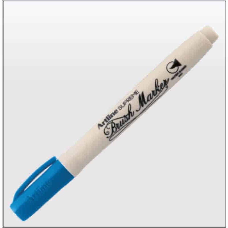 Bút lông đầu cọ viết calligraphy Artline Supreme Brush Maker EPF-F - Màu xanh dương nước biển (Royal Blue)