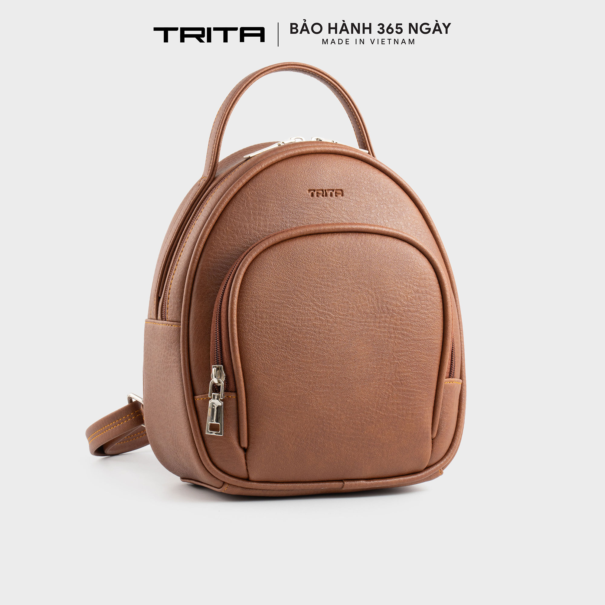 Balo Trita ( Thời trang nữ phối ngăn phong cách basic cỡ trung - Balo da RBA91 )