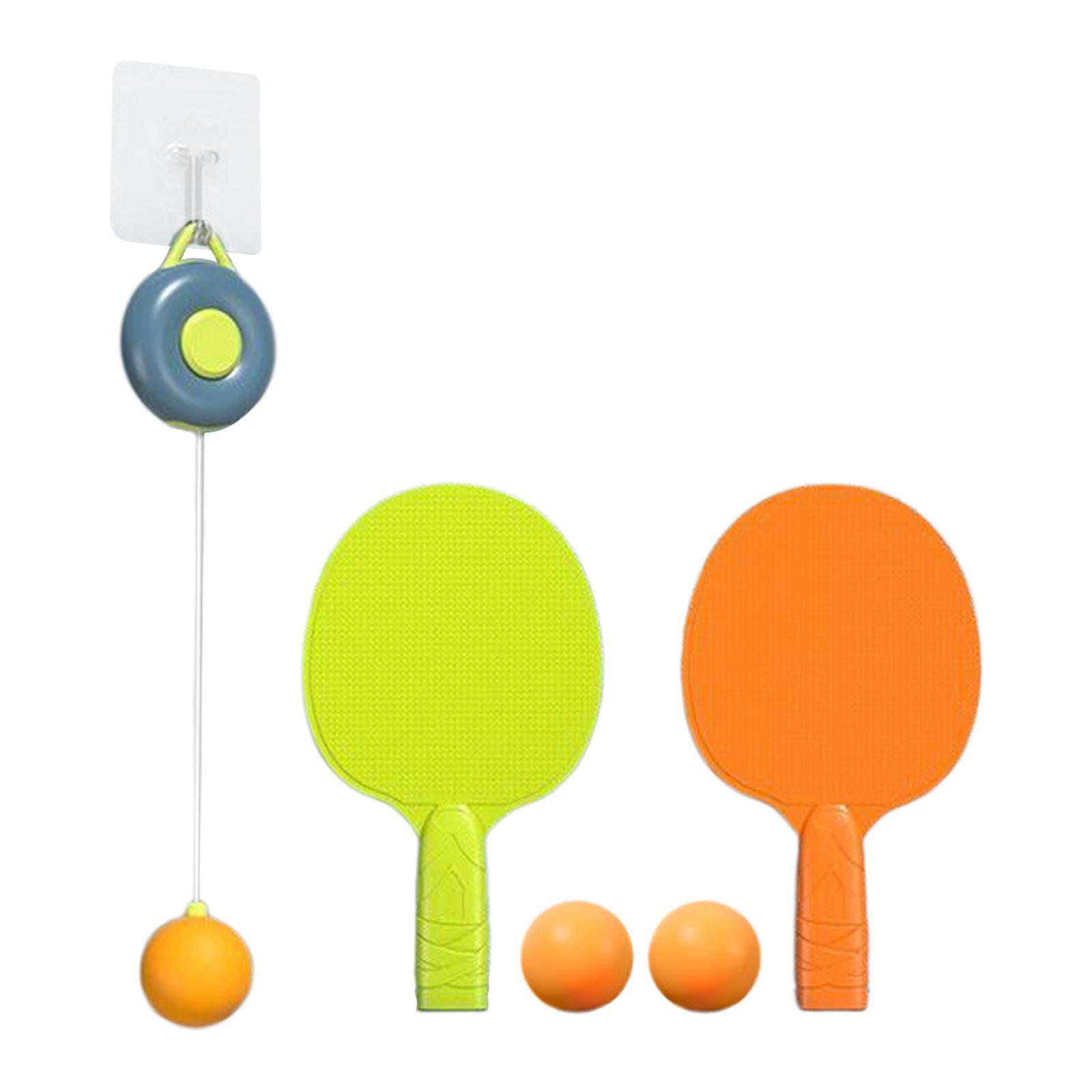 Tennis Trainer Self Training Set Practice Telescopic Host Pingpong Balls Paddles Set for Parent Kids Interaction Boys Girls Beginners