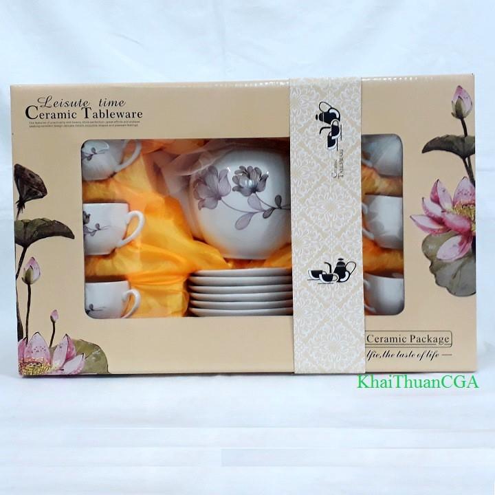Bộ Ấm Chén Sứ Xương Leisute (Mẫu số 4)