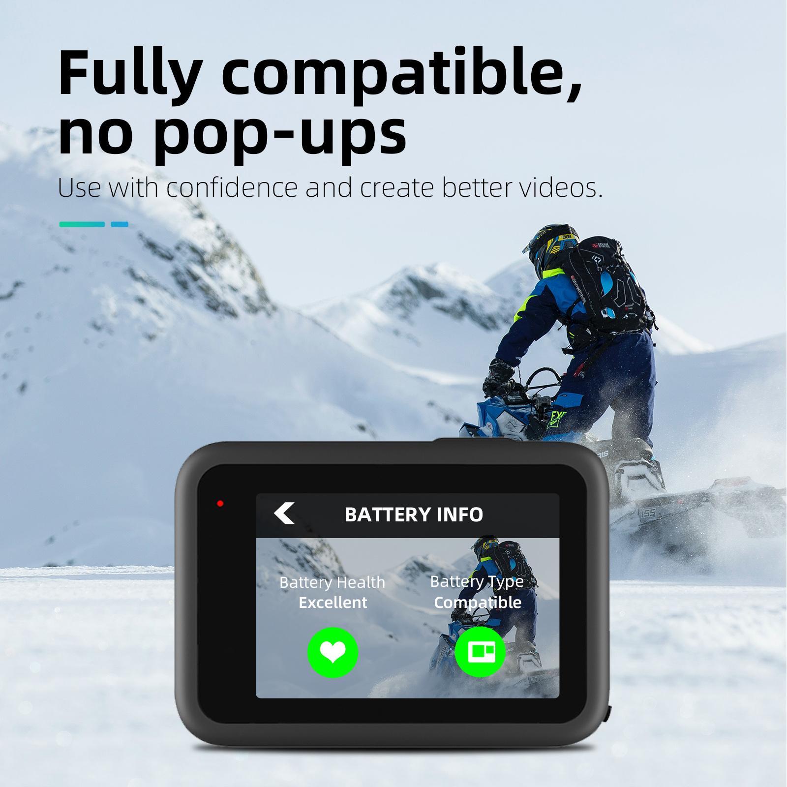 Pin telesin cho GoPro Hero 10 11 1750 MAH Pin 3 cách lưu trữ thẻ TF Sạc nhanh cho GoPro Hero 9 Phụ kiện