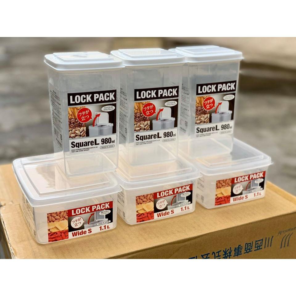 Hộp nhựa đựng thực phẩm nắp bật lock pack 430ml, 680ml, 980ml, 1100ml nội địa Nhật Bản