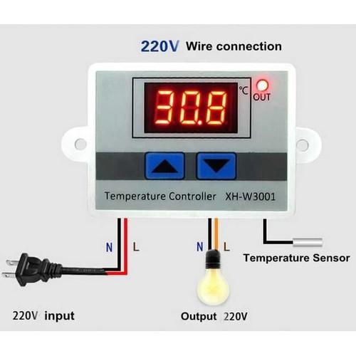 Công tắc điều khiển nhiệt độ XH-W3001 220v, 12VDC 10A - Công tắc điều khiển 220V, 12VDC