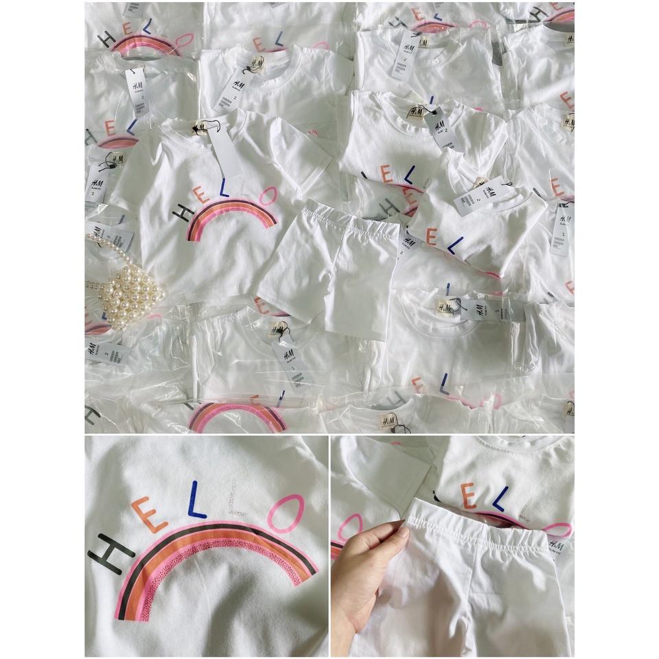 BỘ COTTON 2 KIỂU ÁO HOA-CẦU VỒNG BÉ GÁI