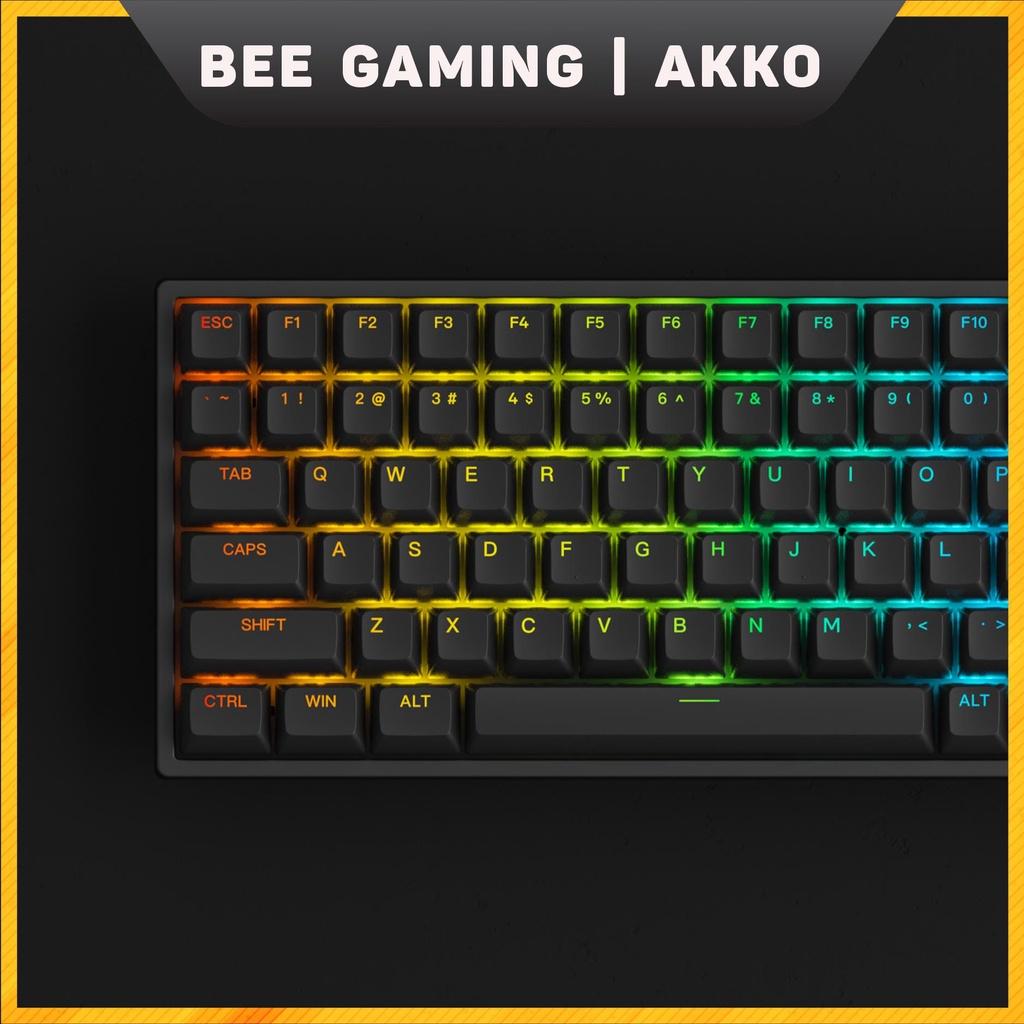 Bàn phím cơ chính hãng  AKKO 3084 v2 RGB – Black / White (Foam tiêu âm / Hotswap / AKKO CS Jelly switch)