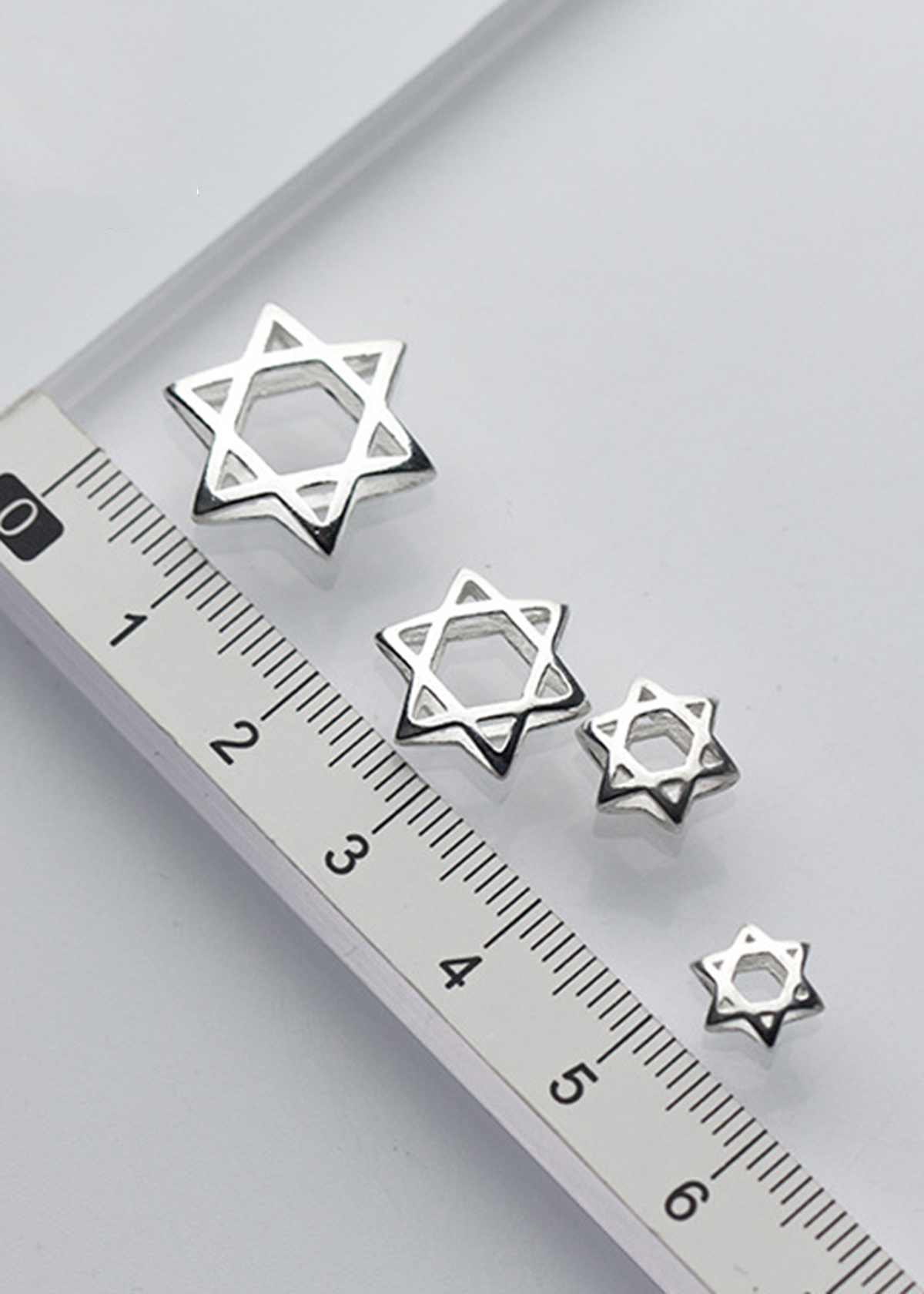 Combo charm bạc lồng hạt hình sao sáu cánh - Ngọc Quý Gemstones