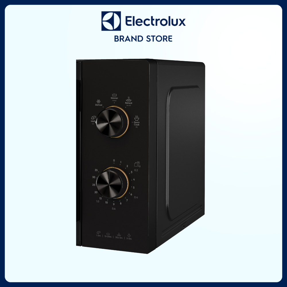 Lò vi sóng để bàn Electrolux 20L - EMM20K22B - 5 chương trình cài sẵn, dễ sử dụng - Bảo hành 2 năm toàn quốc