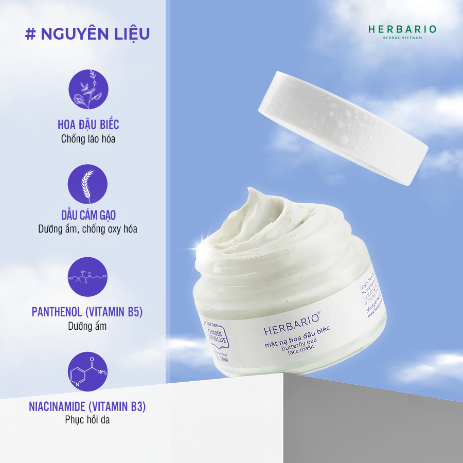 Mặt nạ Hoa đậu biếc Herbario 30ml