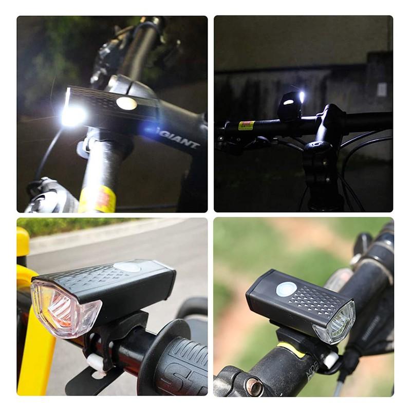 Đèn pha xe đạp chống thấm nước sạc USB tiện dụng