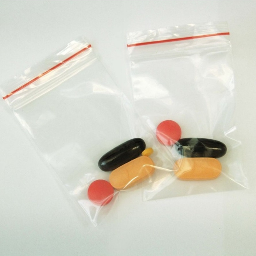 1 kg túi zipper viền đỏ size 6x8