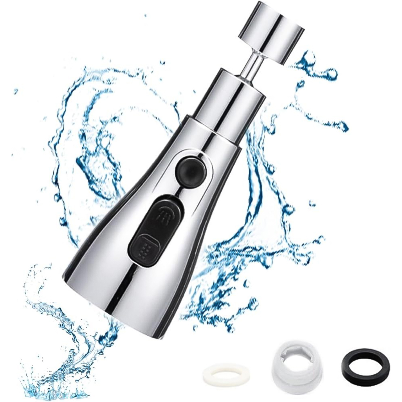 Đầu nối vòi rửa chén bát đa năng chống bắn xả 3 chế độ tiện lợi xoay 360 độ