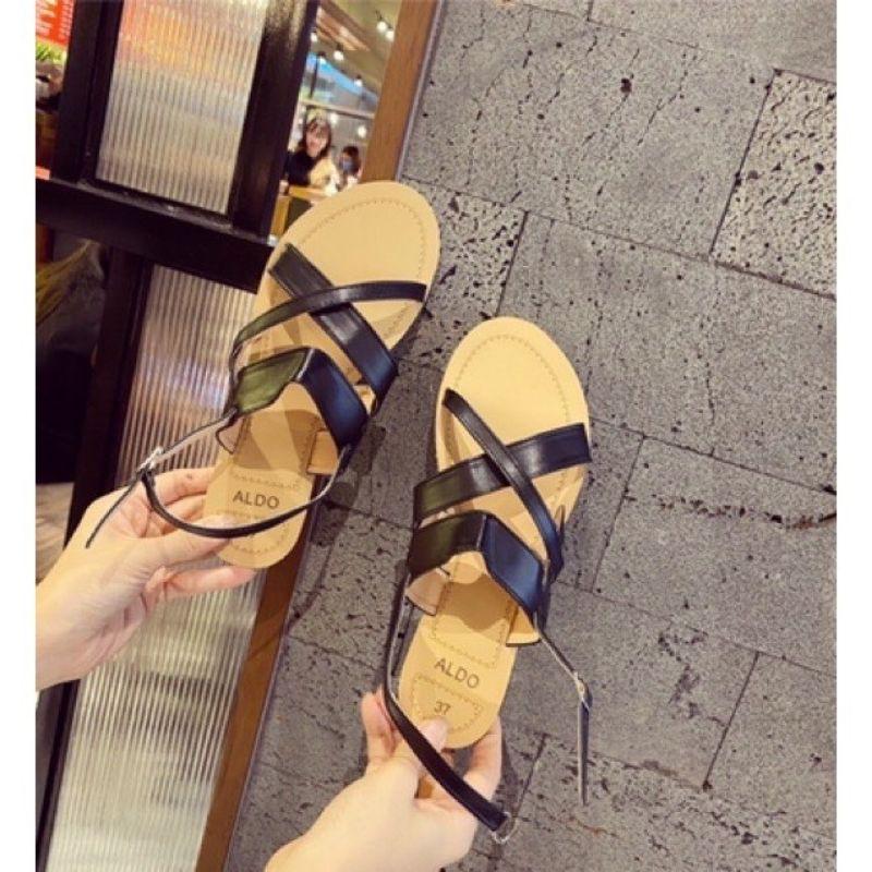 SANDAL ĐẾ KẾP BỆT QUAI CHÉO BẢN TO