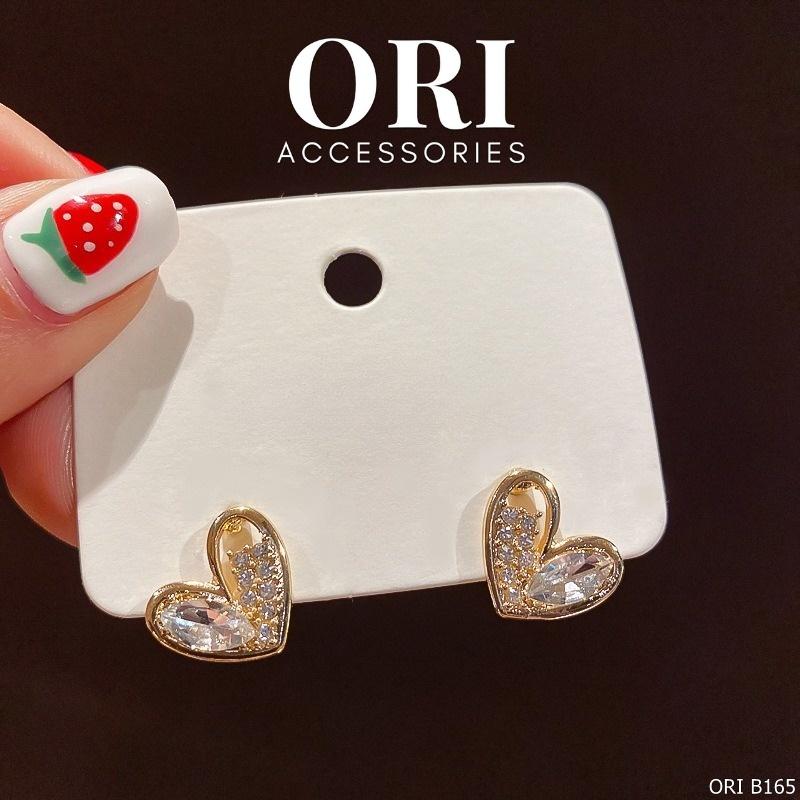 Bông tai nữ Trái tim đính đá Acacia đáng yêu ORI ACCESSORIES B165