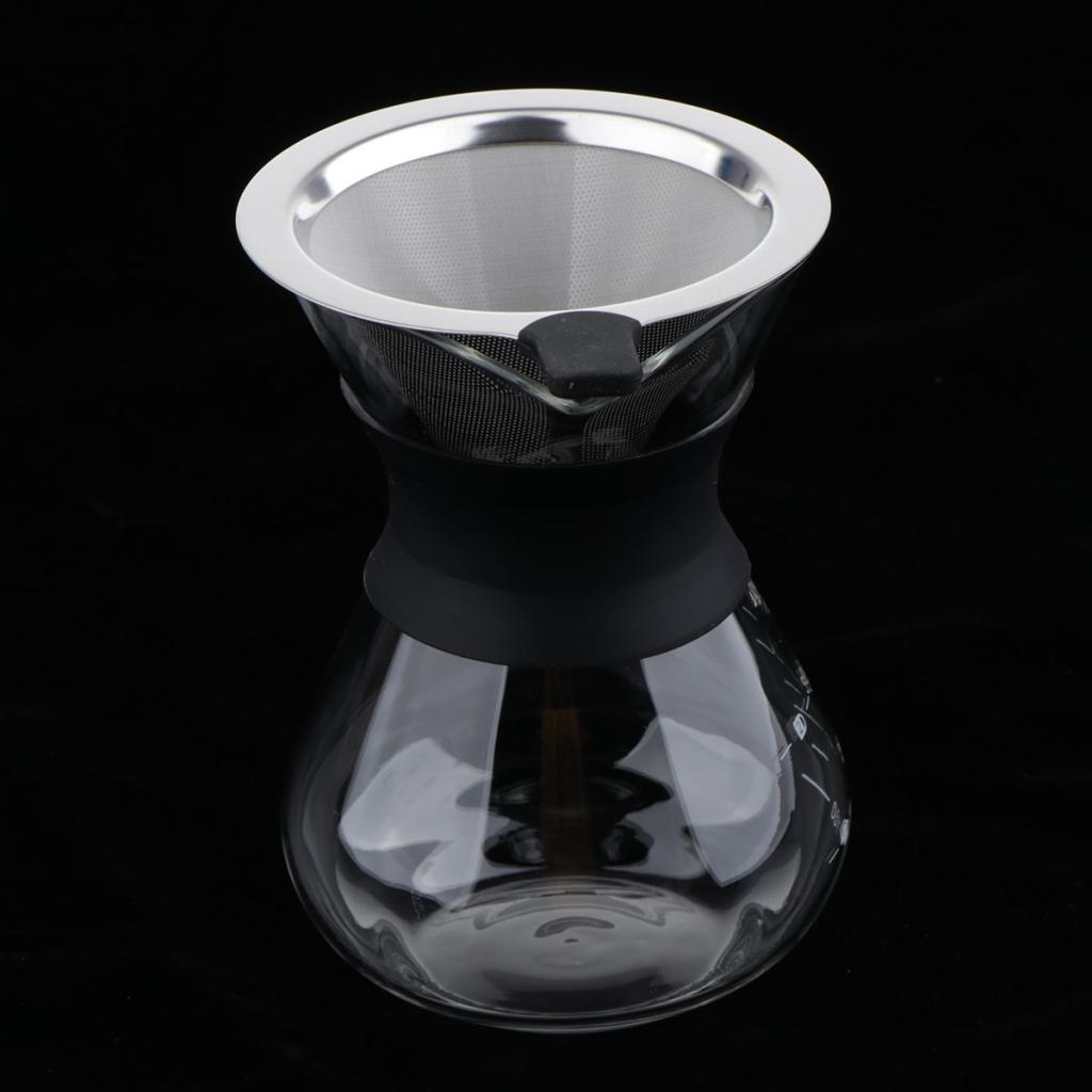 Coffee Maker Set Pour Over Coffee Pot + Cone Coffee Dripper Filter Net