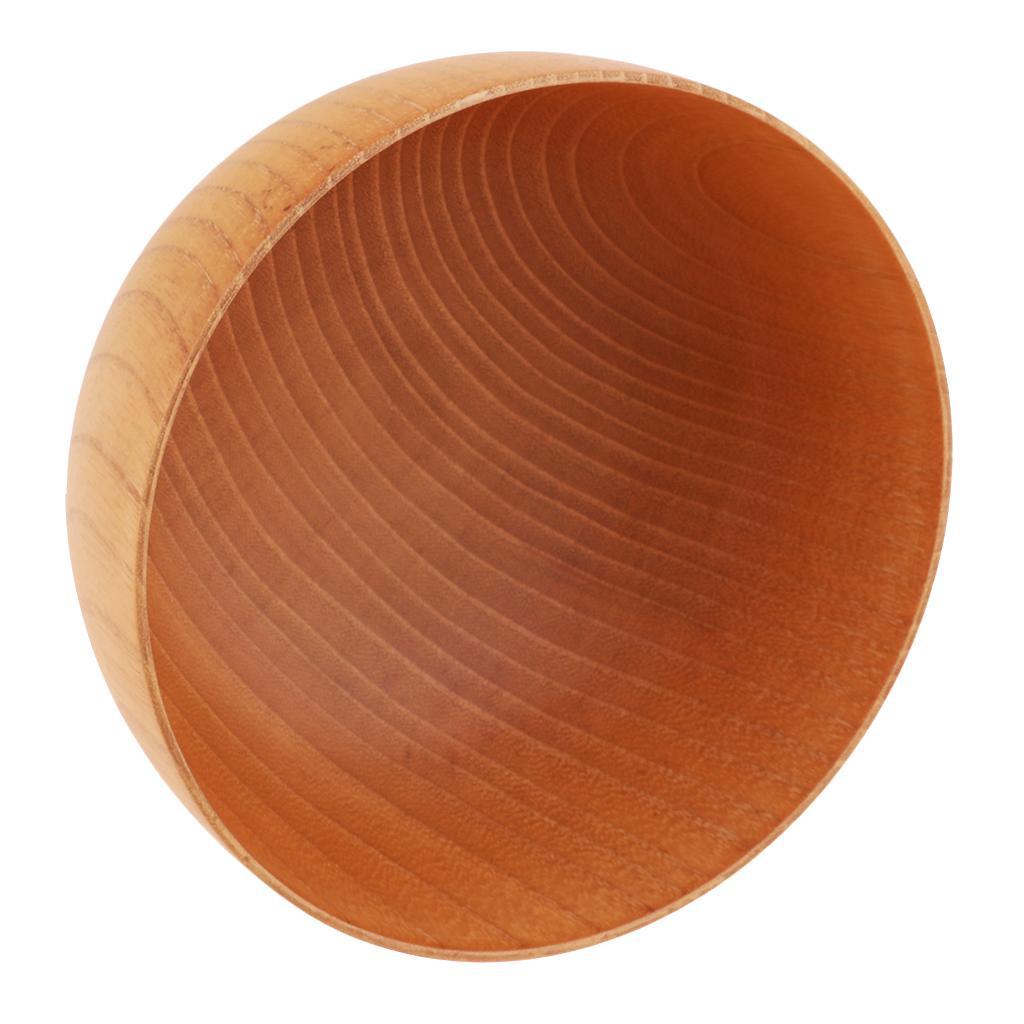 4x Round Wooden Cereal Bowl Food Container Camping Dinner Lunch Tableware