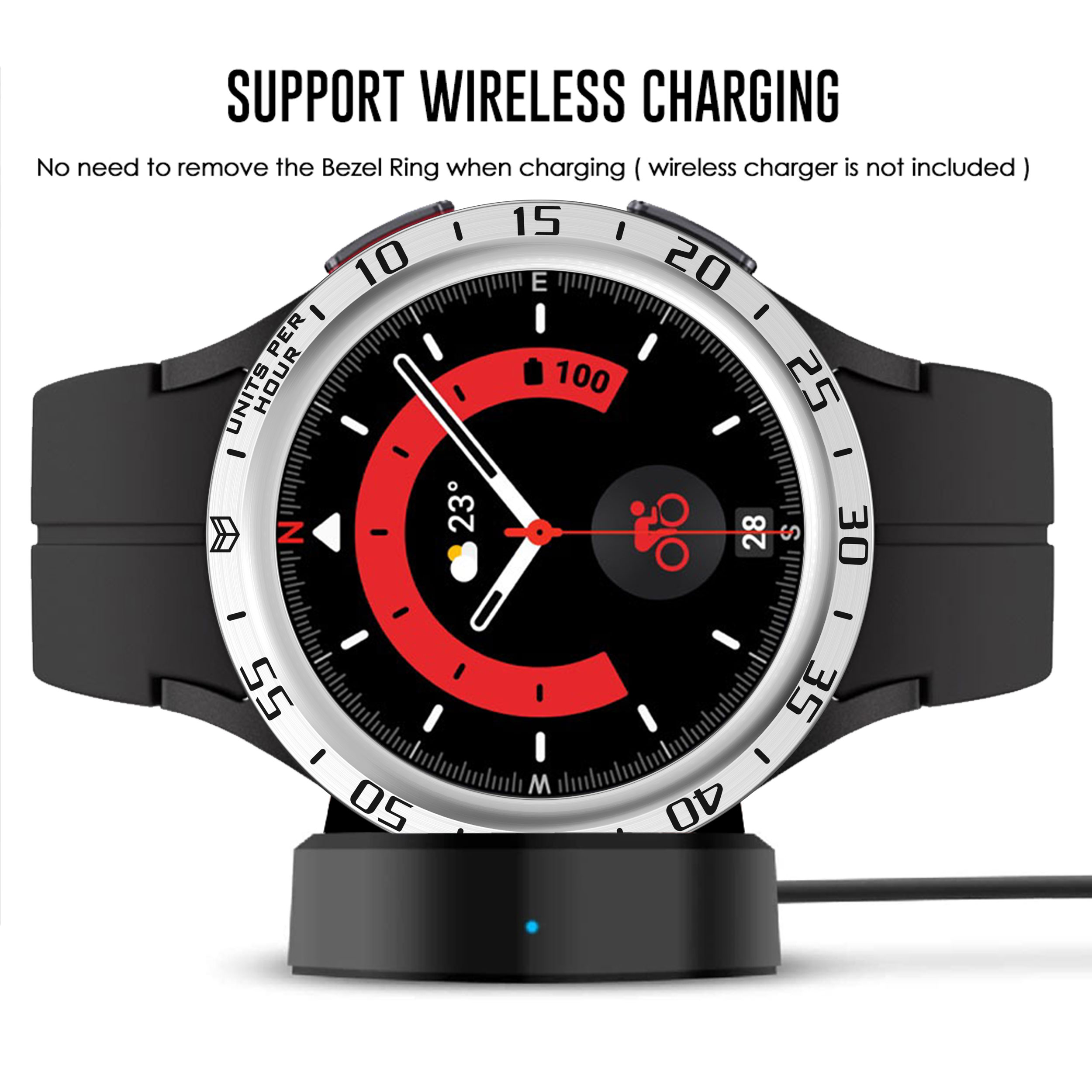 Vòng Kim Loại Bảo Vệ Viền Bezel Cho Samsung Galaxy Watch 5 Pro 45mm - Hàng Chính Hãng
