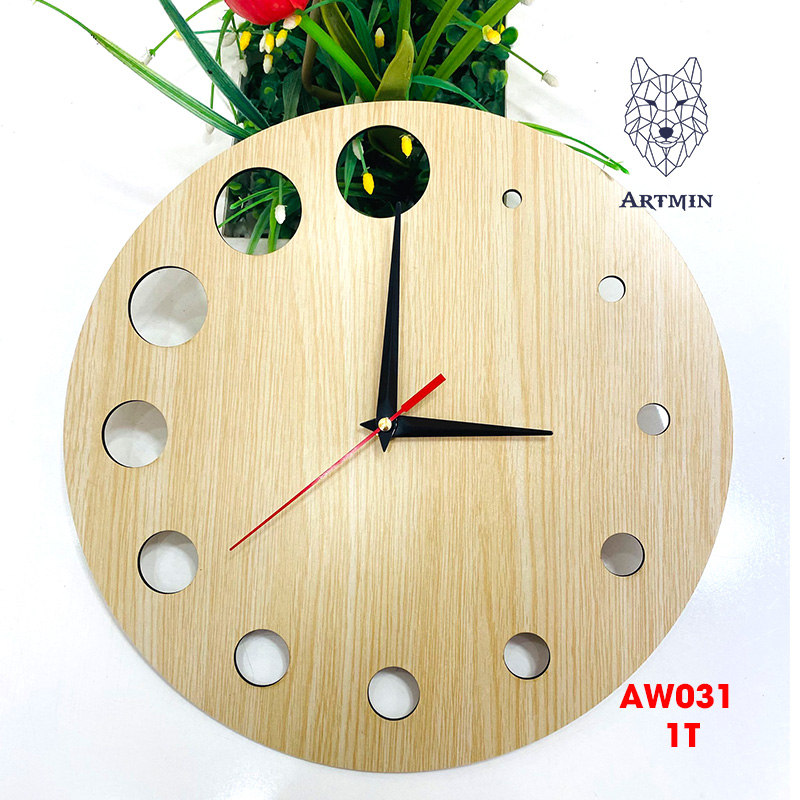 AW031 - Đồng Hồ Gỗ Decor Trang Trí Nhà Cửa – Đồng Hồ Treo Tường Độc Lạ