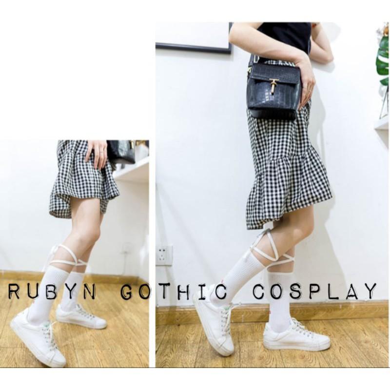 Tất cổ cao cột dây chéo phong cách lolita gothic ( hàng quảng châu