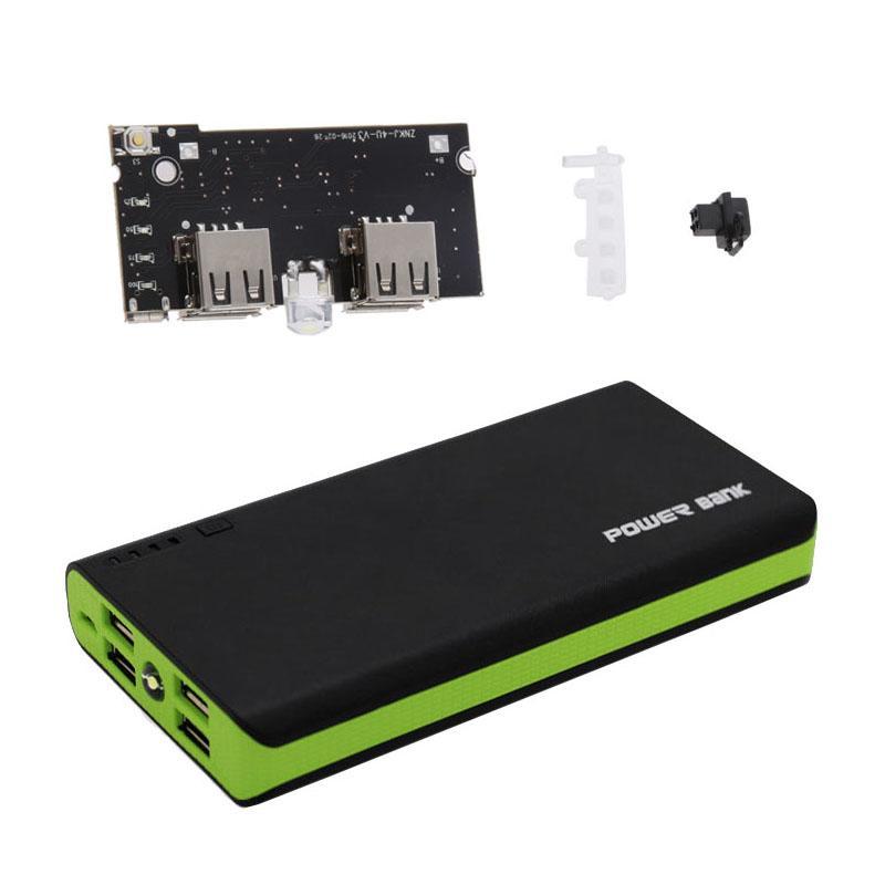 Green-Power Bank Case Kit 18650 Battery Charger Portable for Smart Phone