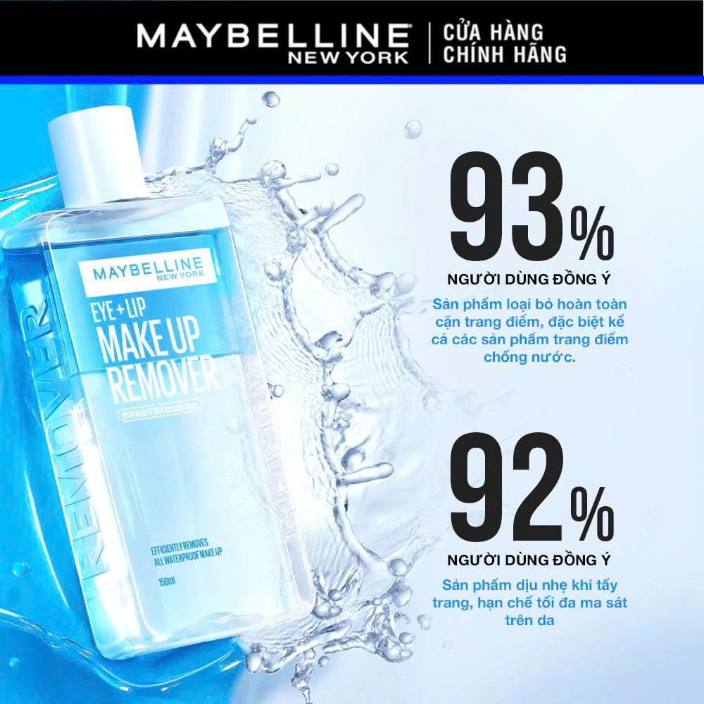 Nước tẩy trang mắt và môi Maybelline New York Eye &amp; Lip Makeup Remover 150ml