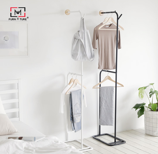 CÂY TREO QUÀN ÁO HÀN QUỐC BẰNG SẮT CAO CẤP MÀU ĐEN - D HANGER BLACK