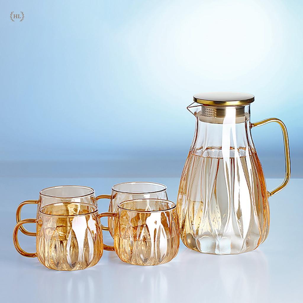 Bình cốc thuỷ tinh phong cách NORDIC Lá Chất liệu Borosiicate | Bộ Bình Ly Thuỷ Tinh Chịu Nhiệt Tạo Hình Lá