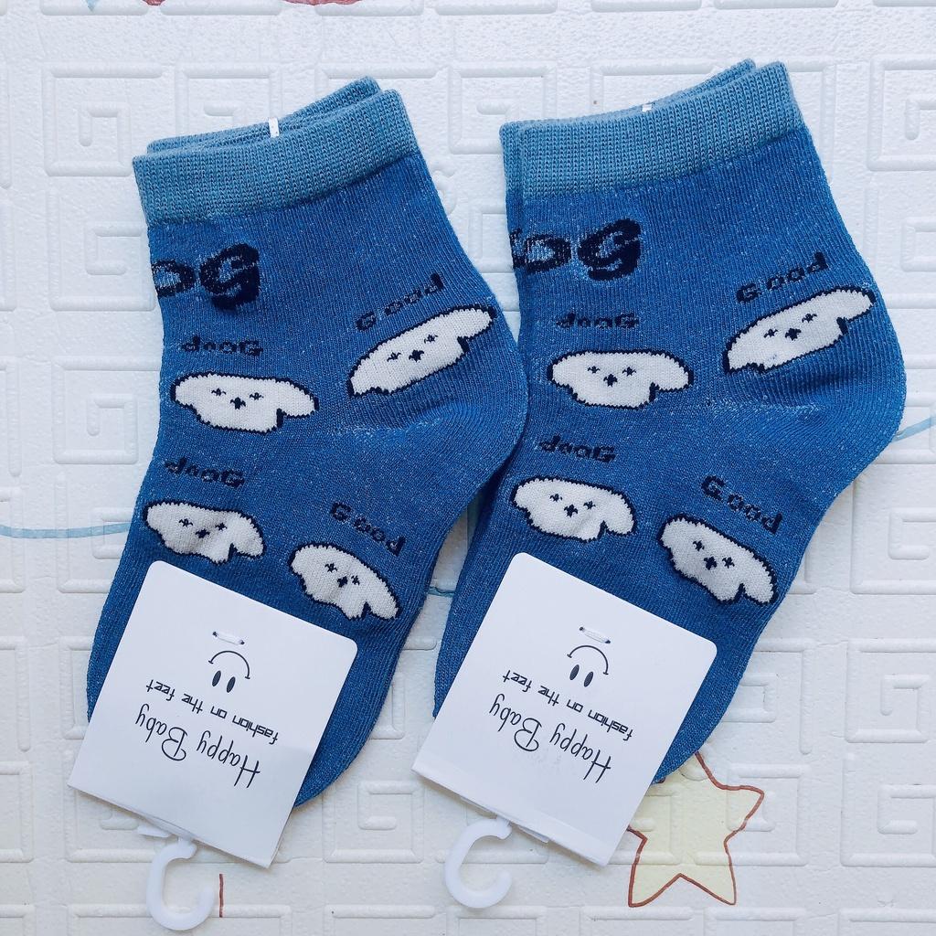 Tất trẻ em cổ thấp, Set 5 đôi tất trẻ em chất liệu cotton, Happy Baby mềm mại thoáng khí cho bé từ 1-4 tuổi