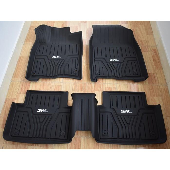 Thảm lót sàn HONDA CRV Nhãn hiệu Macsim 3W chất liệu nhựa TPE đúc khuôn cao cấp - màu đen