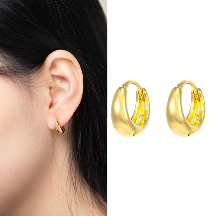 Bông Tai, Khuyên Tai Nữ Cổ Điển Titan Xi Mạ Vàng Non 24k Cao Cấp Phong Cách Thời Trang Trẻ Trung - HVBT97