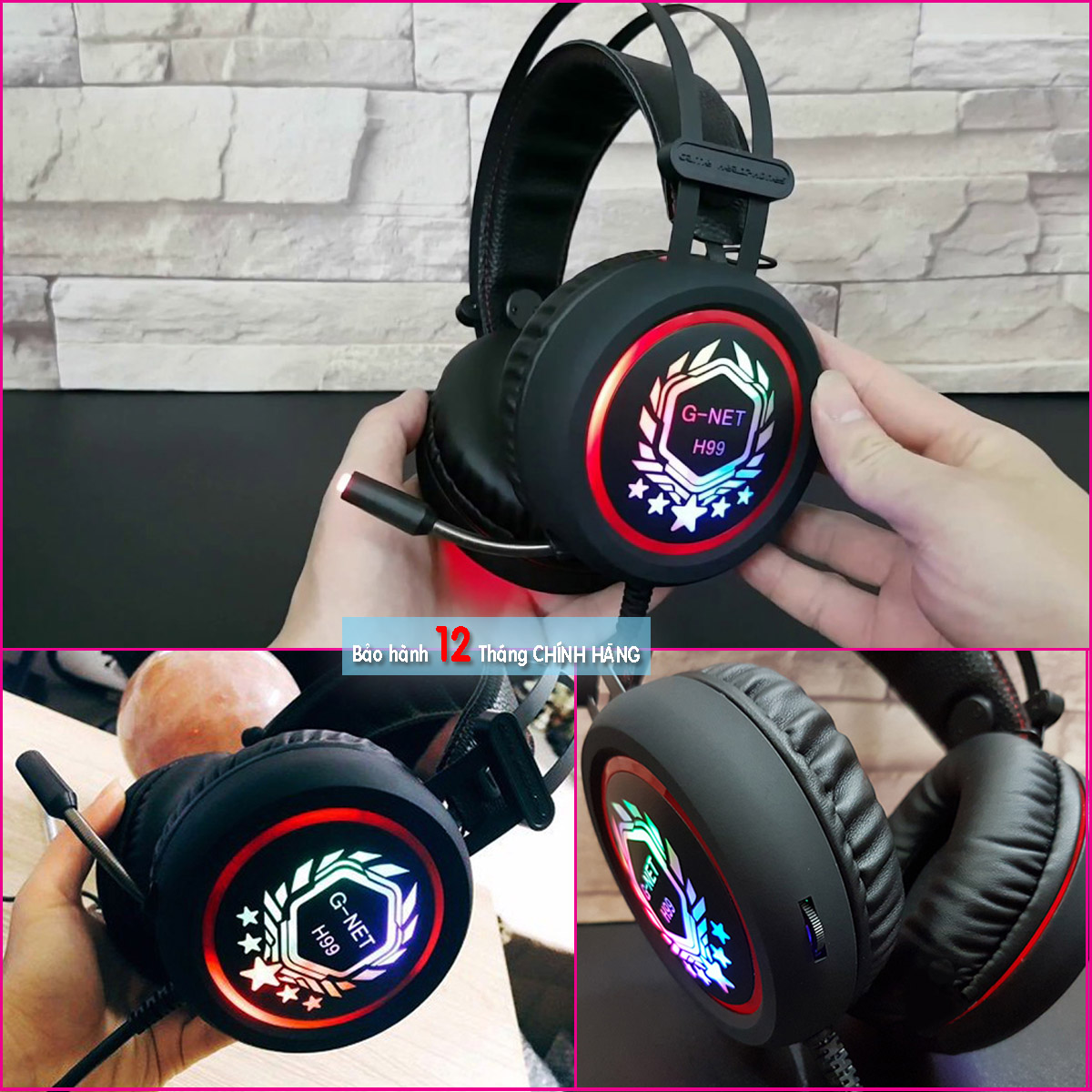 Tai nghe Gaming G-Net H99 chuyên game, có mic, LED nhiều màu, Jack tròn 3.5mm I Gaming Head Phone Gnet H99 LED