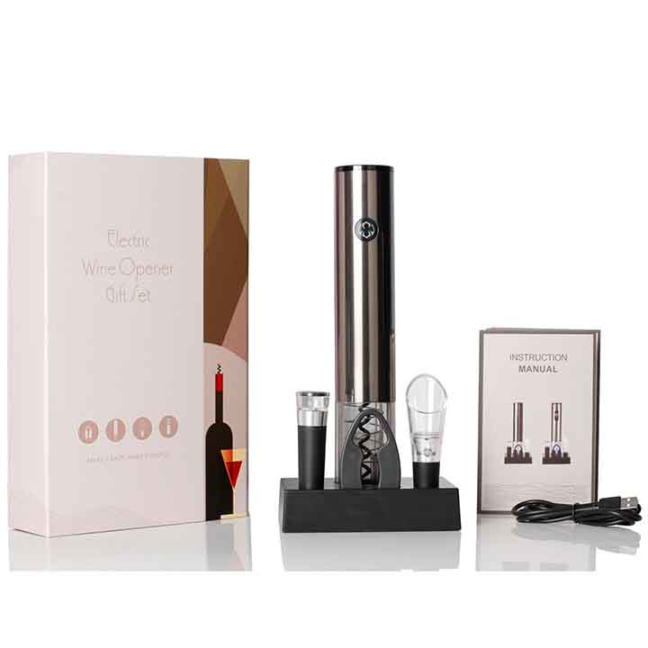 Bộ 4 Món Khui R.ượu Vang Chuyên Nghiệp Sử Dụng Pin Sạc