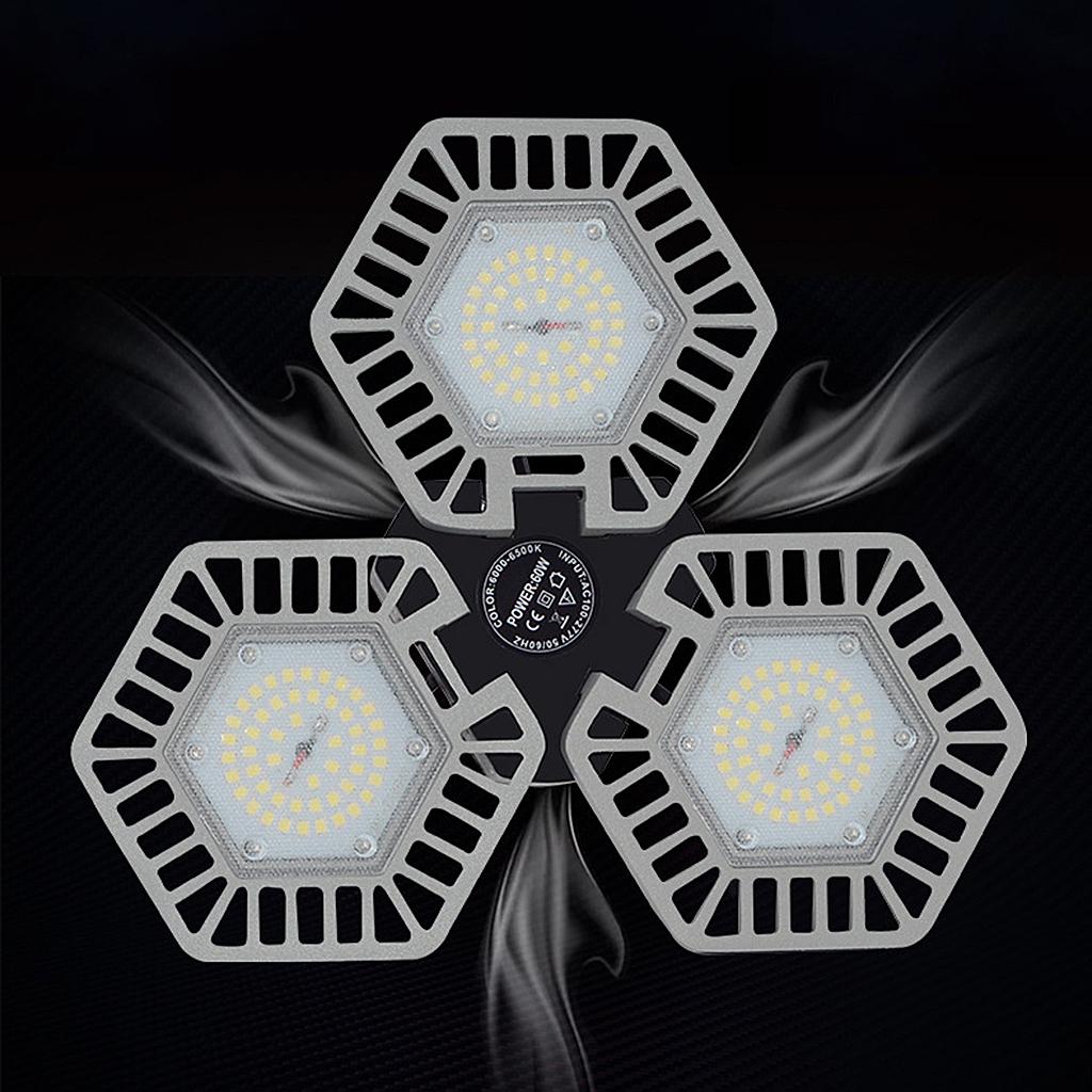 Folding Deformable LED Garage Lights Bulb E27, Shop Light 6500K Daylight Adjustable