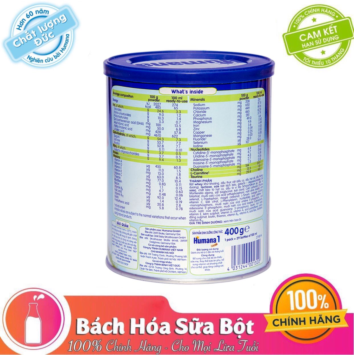 SỮA HUMANA GOLD PLUS 1 400G