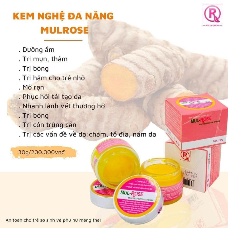 Kem nghệ đa năng Mulrose 30g Dưỡng da, giảm mụn, mờ thâm, se khít lỗ chân lông, chàm sữa, hăm, bị bỏng, vết thương hở.. Mul Rose [Chính Hãng]