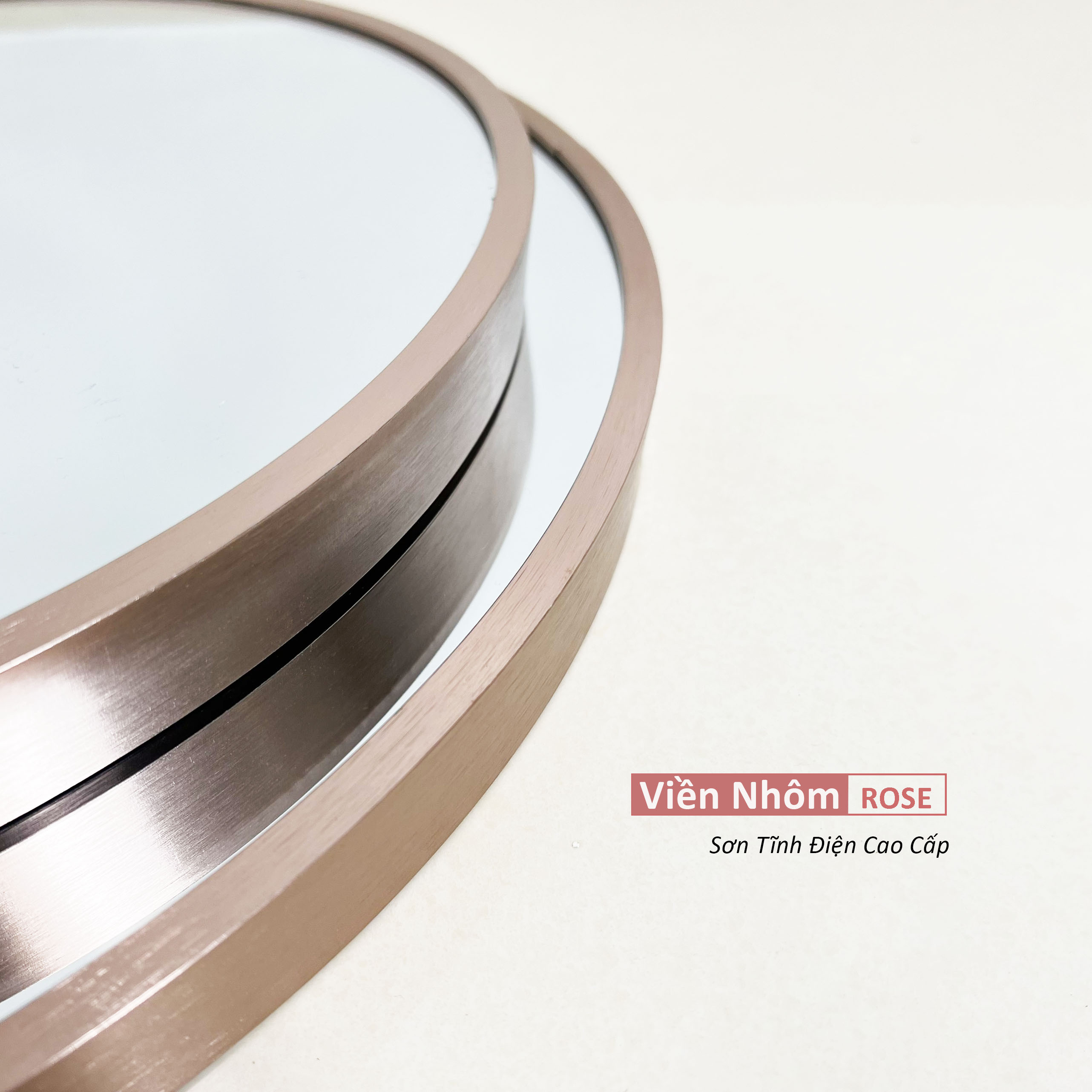 Gương Tròn Viền Trắng Treo Tường DLQ MIRROR Chất Liệu Nhôm Sơn Tĩnh Điện Cao Cấp