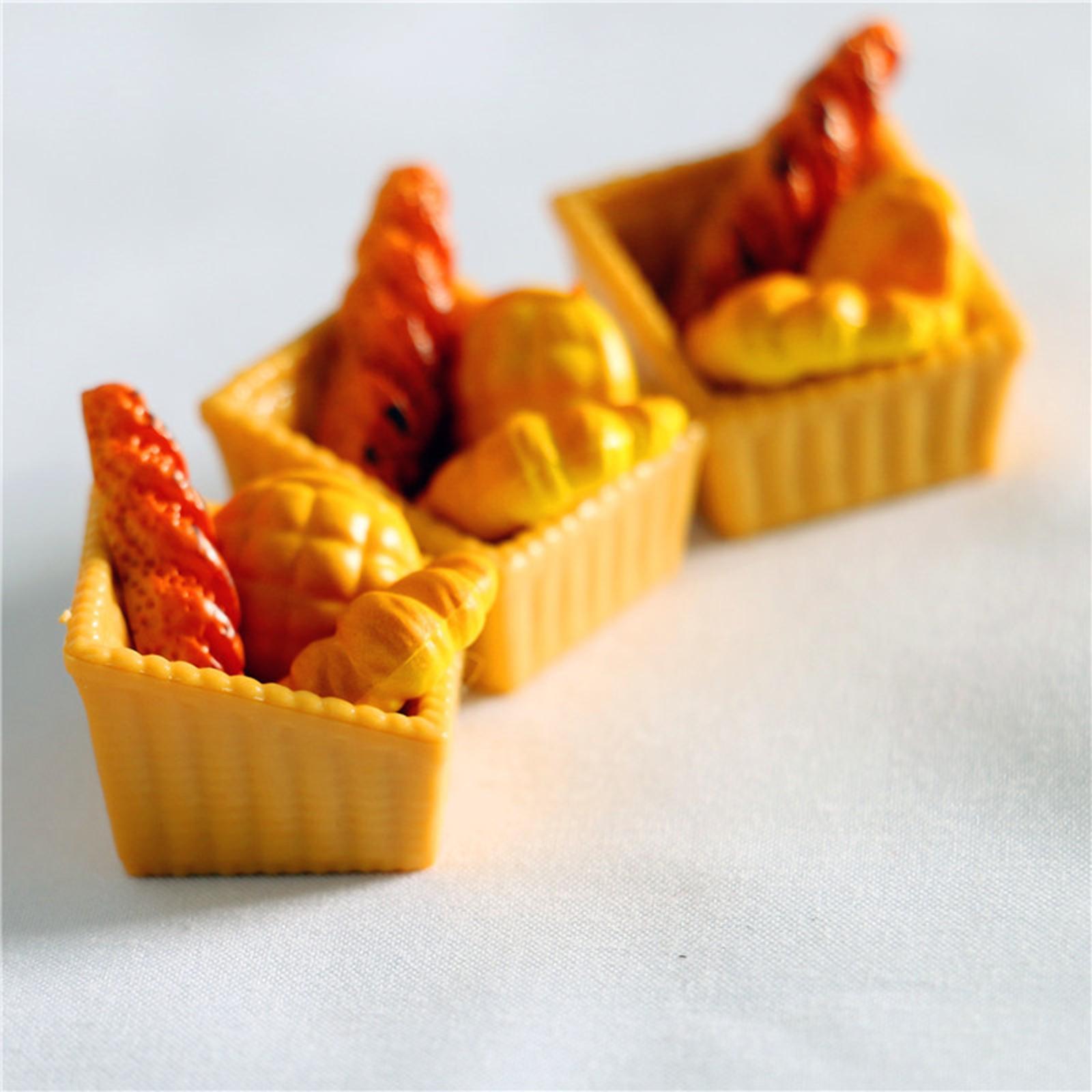4Pcs 1/6 1/12 Dollhouse Mini Artificial Bread Models Delicate Craft Portable