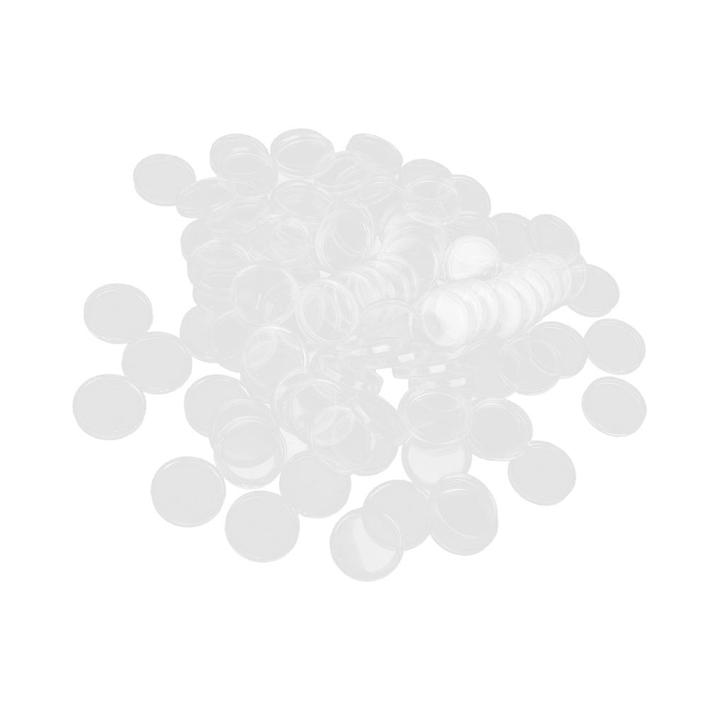 100 Boxed Coin Capsules Coin Case Transparent Color