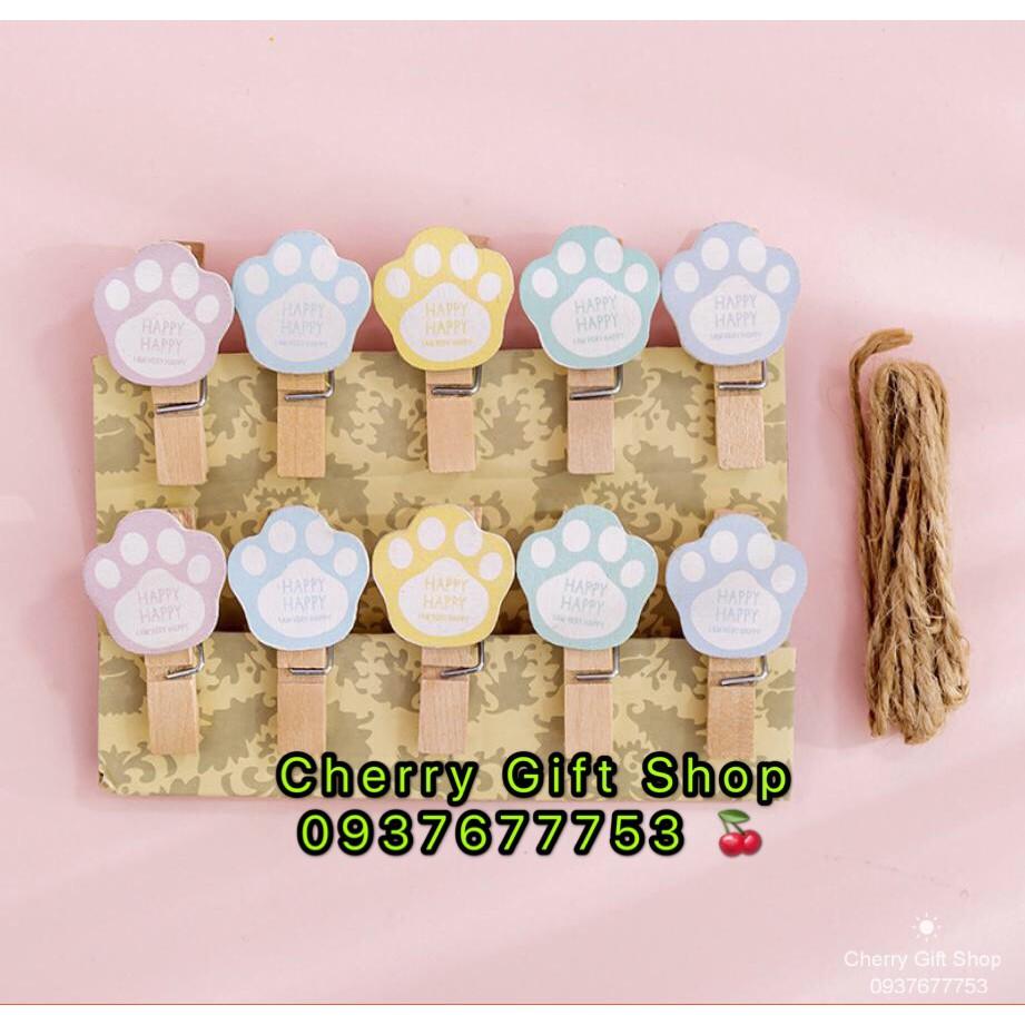 Bộ 10 Kẹp Ảnh Bằng Gỗ Hình Heo Con Dễ Thương