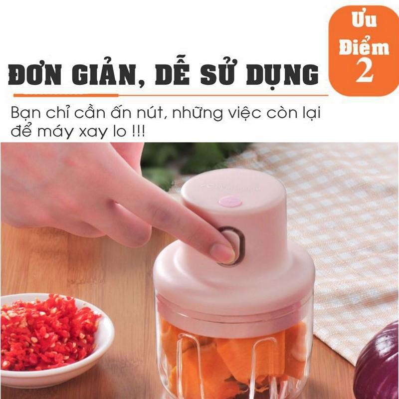 Máy xay tỏi ớt mini đa năng sạc tự động dung tích 250ml – Máy xay thịt cầm tay tiện dụng – GD029