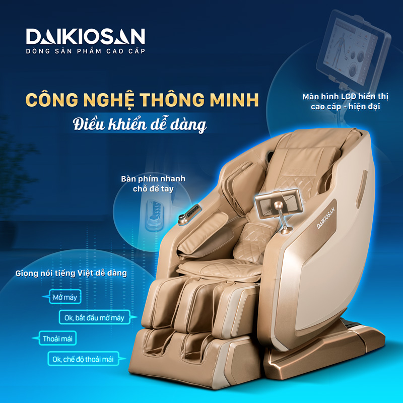 Ghế Massage Toàn Thân Daikiosan DKGM-30002 Chế Độ Không Trọng Lực, Công Nghệ AI, Scan Cơ Thể, 4D Massage