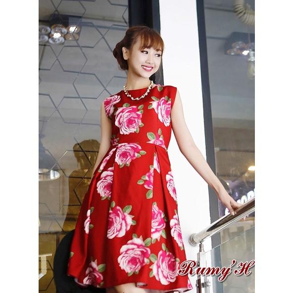Đầm chữ A in 3D vải cát len RHD100519120 Bảo hành 7 ngày