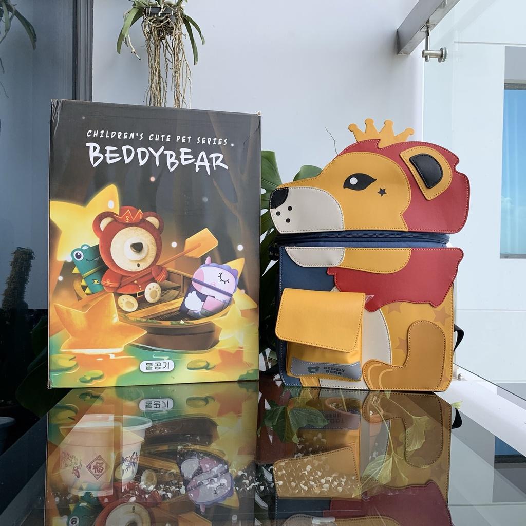 Balo cho Bé Mẫu giáo từ 5 tuổi BEDDYBEAR - Dòng Cute Bag 2.0 họa tiết Sư tử - Thiết kế chống gù lưng - Chất liệu Vải phối da Pu cao cấp - Mã MQ