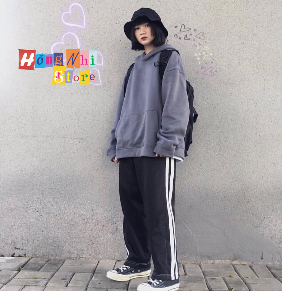 Áo Hoodie Trơn Màu Xám Đậm Cao Cấp Dáng Rộng Unisex Nam Nữ Mặc Được - MM