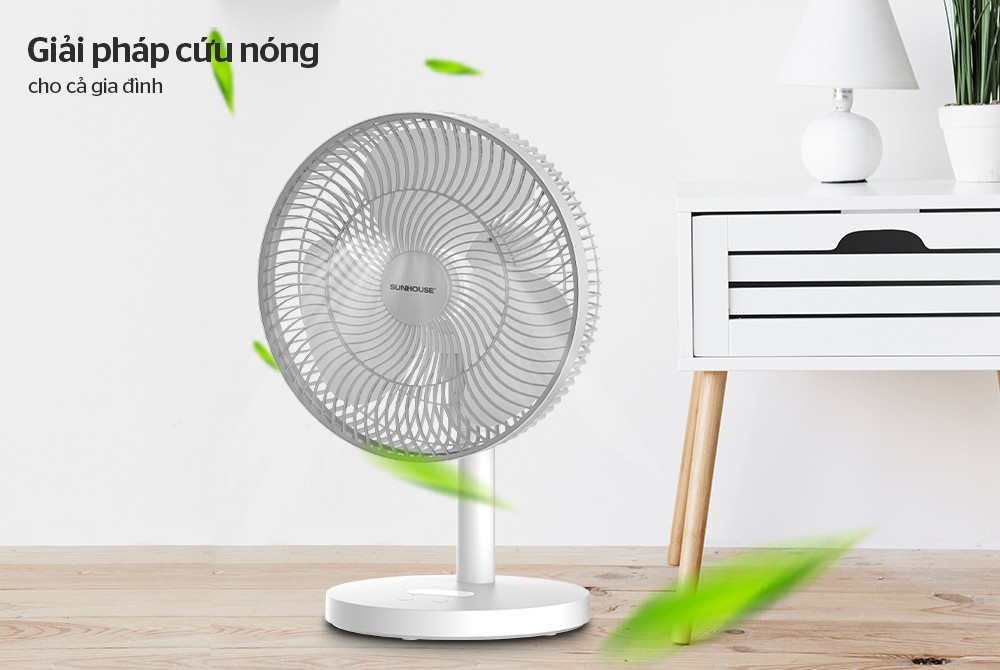 Quạt Sạc Tích Điện Sunhouse SHD7115 - Hàng Chính Hãng