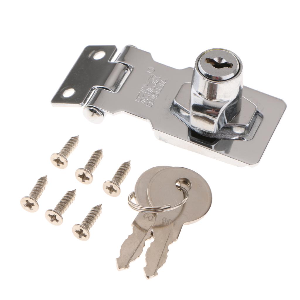 Zinc Alloy Keyed Door Lock Security Bolt Anti-theft Lock Buckle Locker